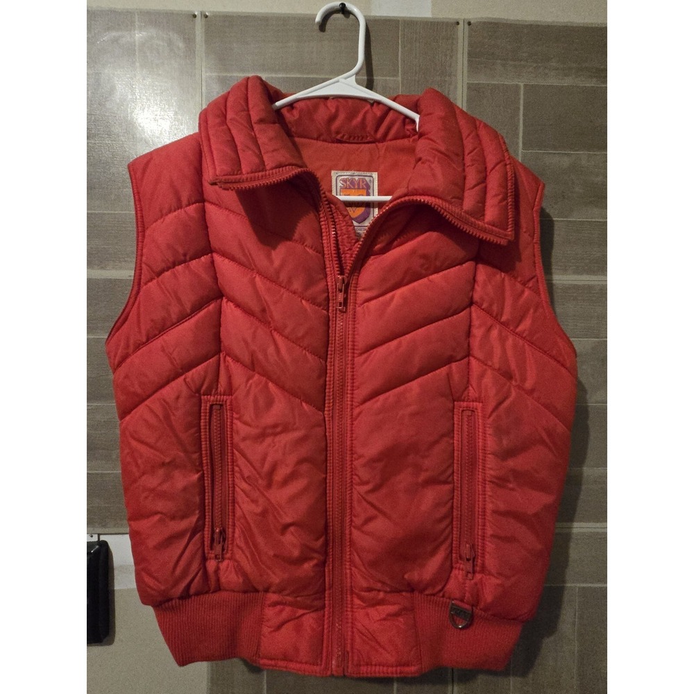 SKYR By Scandia Red Sleeveless Full Zip Puffer Vest Ladies Size Large BTTF